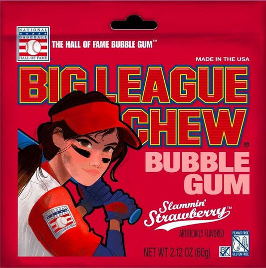 Big League Chew Bubble Gum - Slammin' Strawberry (60g)