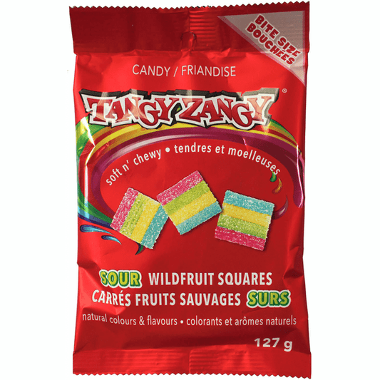 Tangy Zangy Soft'n'Chewy SOUR Wildfruit Squares (127g)